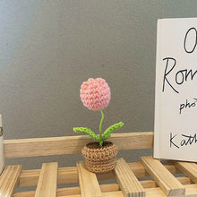 Load image into Gallery viewer, 1pc Knit Flower Hand-Knitted Fake Flowers Hand-woven Rose Tulips Sunflower Daisy Potted Wedding Decoration Valentine's Mother's Teacher's Day Gift Creative Knitting Bouquet
