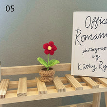 Load image into Gallery viewer, 1pc Knit Flower Hand-Knitted Fake Flowers Hand-woven Rose Tulips Sunflower Daisy Potted Wedding Decoration Valentine's Mother's Teacher's Day Gift Creative Knitting Bouquet
