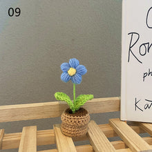 Load image into Gallery viewer, 1pc Knit Flower Hand-Knitted Fake Flowers Hand-woven Rose Tulips Sunflower Daisy Potted Wedding Decoration Valentine's Mother's Teacher's Day Gift Creative Knitting Bouquet
