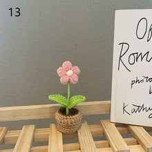 Load image into Gallery viewer, 1pc Knit Flower Hand-Knitted Fake Flowers Hand-woven Rose Tulips Sunflower Daisy Potted Wedding Decoration Valentine's Mother's Teacher's Day Gift Creative Knitting Bouquet

