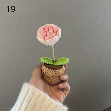 Load image into Gallery viewer, 1pc Knit Flower Hand-Knitted Fake Flowers Hand-woven Rose Tulips Sunflower Daisy Potted Wedding Decoration Valentine's Mother's Teacher's Day Gift Creative Knitting Bouquet
