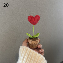 Load image into Gallery viewer, 1pc Knit Flower Hand-Knitted Fake Flowers Hand-woven Rose Tulips Sunflower Daisy Potted Wedding Decoration Valentine's Mother's Teacher's Day Gift Creative Knitting Bouquet
