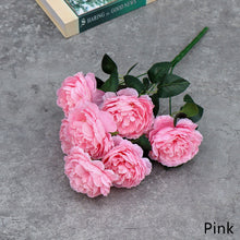 Load image into Gallery viewer, 7 Forks/Bouquet Artificial Flower Silk Peony Fake Flowers Artificial Plant Decorative Flowers Home Decor Wedding Decoration
