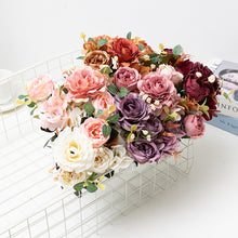 Load image into Gallery viewer, 6 Forks/Bouquet Artificial Flower Silk Rose Fake Flowers Artificial Plant Decorative Flowers Home Decor Wedding Decoration
