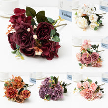 Load image into Gallery viewer, 6 Forks/Bouquet Artificial Flower Silk Rose Fake Flowers Artificial Plant Decorative Flowers Home Decor Wedding Decoration
