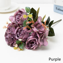 Load image into Gallery viewer, 6 Forks/Bouquet Artificial Flower Silk Rose Fake Flowers Artificial Plant Decorative Flowers Home Decor Wedding Decoration

