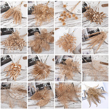 Load image into Gallery viewer, Gold -Tone Series Plastic Artificial Flowers Eucalyptus Ginkgo Leaf Coins Leaf Heart Grass Wedding Festival Decoration
