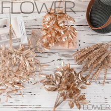 Load image into Gallery viewer, Gold -Tone Series Plastic Artificial Flowers Eucalyptus Ginkgo Leaf Coins Leaf Heart Grass Wedding Festival Decoration
