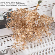 Load image into Gallery viewer, Gold -Tone Series Plastic Artificial Flowers Eucalyptus Ginkgo Leaf Coins Leaf Heart Grass Wedding Festival Decoration
