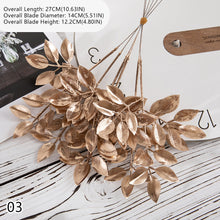 Load image into Gallery viewer, Gold -Tone Series Plastic Artificial Flowers Eucalyptus Ginkgo Leaf Coins Leaf Heart Grass Wedding Festival Decoration
