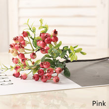 Load image into Gallery viewer, Luxury Cranberry Artificiales Blueberry Fake Berries Bouquet Silk Rose Artificial Plant Decorative Flowers Home Decor Wedding Decoration
