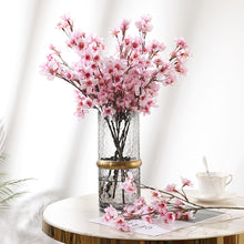 Load image into Gallery viewer, Artificial Flower Bouquet Silk Peach Blossom Fake Flowers Artificial Plant Decorative Flowers Home Decor Wedding Decoration
