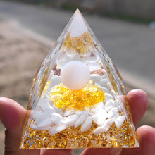 Load image into Gallery viewer, Energy Generator Pyramid Amethyst Peridot Natural Healing Stone Crystal Reiki Meditation Orgone Chakra Orgonite Pyramid for Room Decor
