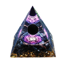 Load image into Gallery viewer, Energy Generator Pyramid Amethyst Peridot Natural Healing Stone Crystal Reiki Meditation Orgone Chakra Orgonite Pyramid for Room Decor
