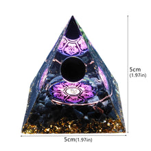 Load image into Gallery viewer, Energy Generator Pyramid Amethyst Peridot Natural Healing Stone Crystal Reiki Meditation Orgone Chakra Orgonite Pyramid for Room Decor
