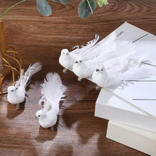 Load image into Gallery viewer, Artificial Pigeon Birds Clip Love Peace Doves Simulation Feather Pigeon Fake White Bird Simulation Figurines Foam Mondel Home Table Garden Decoration Gift Tree Craft
