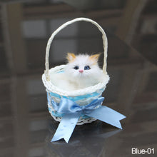 Load image into Gallery viewer, Simulation Cat Hanging Basket Plush Model Soundable Animal Static Stuffed Realistic Cat Table Decoration Party Festival Kid Gift Soft Baby Toys
