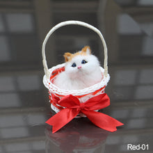 Load image into Gallery viewer, Simulation Cat Hanging Basket Plush Model Soundable Animal Static Stuffed Realistic Cat Table Decoration Party Festival Kid Gift Soft Baby Toys
