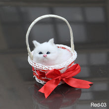 Load image into Gallery viewer, Simulation Cat Hanging Basket Plush Model Soundable Animal Static Stuffed Realistic Cat Table Decoration Party Festival Kid Gift Soft Baby Toys
