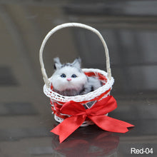 Load image into Gallery viewer, Simulation Cat Hanging Basket Plush Model Soundable Animal Static Stuffed Realistic Cat Table Decoration Party Festival Kid Gift Soft Baby Toys
