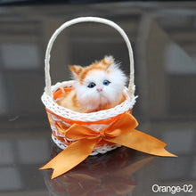Load image into Gallery viewer, Simulation Cat Hanging Basket Plush Model Soundable Animal Static Stuffed Realistic Cat Table Decoration Party Festival Kid Gift Soft Baby Toys
