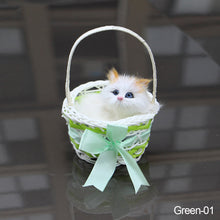 Load image into Gallery viewer, Simulation Cat Hanging Basket Plush Model Soundable Animal Static Stuffed Realistic Cat Table Decoration Party Festival Kid Gift Soft Baby Toys
