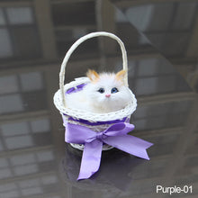 Load image into Gallery viewer, Simulation Cat Hanging Basket Plush Model Soundable Animal Static Stuffed Realistic Cat Table Decoration Party Festival Kid Gift Soft Baby Toys
