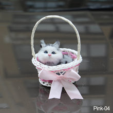 Load image into Gallery viewer, Simulation Cat Hanging Basket Plush Model Soundable Animal Static Stuffed Realistic Cat Table Decoration Party Festival Kid Gift Soft Baby Toys
