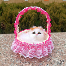 Load image into Gallery viewer, Simulation Cat Hanging Basket Plush Model Soundable Animal Static Stuffed Realistic Cat Table Decoration Party Festival Kid Gift Soft Baby Toys
