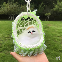 Load image into Gallery viewer, Simulation Cat Hanging Basket Plush Model Soundable Animal Static Stuffed Realistic Cat Table Decoration Party Festival Kid Gift Soft Baby Toys
