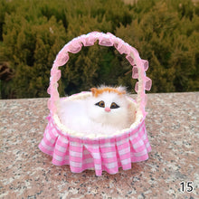 Load image into Gallery viewer, Simulation Cat Hanging Basket Plush Model Soundable Animal Static Stuffed Realistic Cat Table Decoration Party Festival Kid Gift Soft Baby Toys
