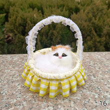 Load image into Gallery viewer, Simulation Cat Hanging Basket Plush Model Soundable Animal Static Stuffed Realistic Cat Table Decoration Party Festival Kid Gift Soft Baby Toys
