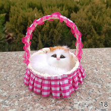 Load image into Gallery viewer, Simulation Cat Hanging Basket Plush Model Soundable Animal Static Stuffed Realistic Cat Table Decoration Party Festival Kid Gift Soft Baby Toys
