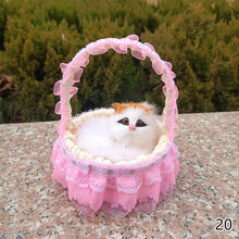 Load image into Gallery viewer, Simulation Cat Hanging Basket Plush Model Soundable Animal Static Stuffed Realistic Cat Table Decoration Party Festival Kid Gift Soft Baby Toys
