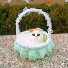 Load image into Gallery viewer, Simulation Cat Hanging Basket Plush Model Soundable Animal Static Stuffed Realistic Cat Table Decoration Party Festival Kid Gift Soft Baby Toys
