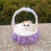 Load image into Gallery viewer, Simulation Cat Hanging Basket Plush Model Soundable Animal Static Stuffed Realistic Cat Table Decoration Party Festival Kid Gift Soft Baby Toys
