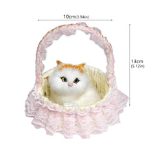 Load image into Gallery viewer, Simulation Cat Hanging Basket Plush Model Soundable Animal Static Stuffed Realistic Cats Gleamy Table Decoration Party Festival Kid Gift Soft Baby Toys
