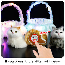 Load image into Gallery viewer, Simulation Cat Hanging Basket Plush Model Soundable Animal Static Stuffed Realistic Cats Gleamy Table Decoration Party Festival Kid Gift Soft Baby Toys
