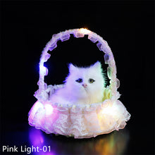 Load image into Gallery viewer, Simulation Cat Hanging Basket Plush Model Soundable Animal Static Stuffed Realistic Cats Gleamy Table Decoration Party Festival Kid Gift Soft Baby Toys
