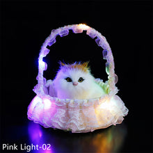 Load image into Gallery viewer, Simulation Cat Hanging Basket Plush Model Soundable Animal Static Stuffed Realistic Cats Gleamy Table Decoration Party Festival Kid Gift Soft Baby Toys

