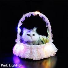 Load image into Gallery viewer, Simulation Cat Hanging Basket Plush Model Soundable Animal Static Stuffed Realistic Cats Gleamy Table Decoration Party Festival Kid Gift Soft Baby Toys
