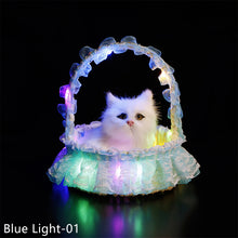 Load image into Gallery viewer, Simulation Cat Hanging Basket Plush Model Soundable Animal Static Stuffed Realistic Cats Gleamy Table Decoration Party Festival Kid Gift Soft Baby Toys
