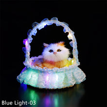 Load image into Gallery viewer, Simulation Cat Hanging Basket Plush Model Soundable Animal Static Stuffed Realistic Cats Gleamy Table Decoration Party Festival Kid Gift Soft Baby Toys
