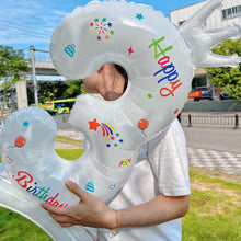 Load image into Gallery viewer, 32Inch Birthday Anniversary Numbers Balloons with Crown Party Decoration White Number Standing Balloon Merry Banquet Ins
