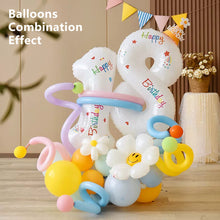 Load image into Gallery viewer, 32Inch Birthday Anniversary Numbers Balloons with Crown Party Decoration White Number Standing Balloon Merry Banquet Ins

