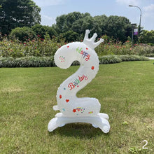 Load image into Gallery viewer, 32Inch Birthday Anniversary Numbers Balloons with Crown Party Decoration White Number Standing Balloon Merry Banquet Ins
