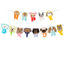 Load image into Gallery viewer, Pet Birthday Banner Cartoon Cute Dog Paper Banners Bunting Garland Happy Birthday Pull Flag Party Decoration DIY Decor Supplies
