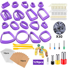 Load image into Gallery viewer, 129pcs Polymer Clay Cutters Kit Ceramic Craft Earrings Cutting Plastic Mold Baking Mould Handmade DIY Jewelry Making Tools Geometry Die Cake Cookie Cutter
