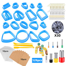 Load image into Gallery viewer, 129pcs Polymer Clay Cutters Kit Ceramic Craft Earrings Cutting Plastic Mold Baking Mould Handmade DIY Jewelry Making Tools Geometry Die Cake Cookie Cutter
