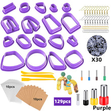 Load image into Gallery viewer, 129pcs Polymer Clay Cutters Kit Ceramic Craft Earrings Cutting Plastic Mold Baking Mould Handmade DIY Jewelry Making Tools Geometry Die Cake Cookie Cutter
